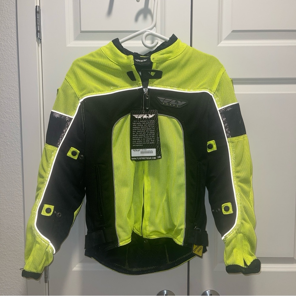 Fly Racing Flux Air‎ Mens S Black Padded Mesh Motorcycle Technical Gear Jacket
